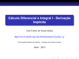 Cálculo Diferencial e Integral I - Derivação Implícita - Unifal-MG