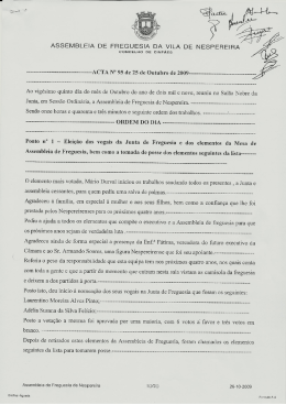 Acta da Assembleia de Freguesia realizada em 25 de