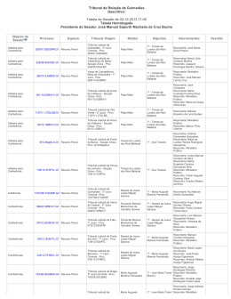Tabela da Sess&atilde;o de 02-12-2013 11:00 Tabela Homologada