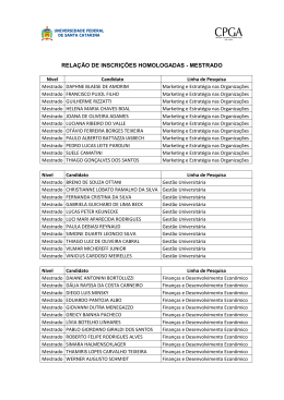 Inscri&ccedil;&otilde;es Homologadas MESTRADO por Linha Pesquisa