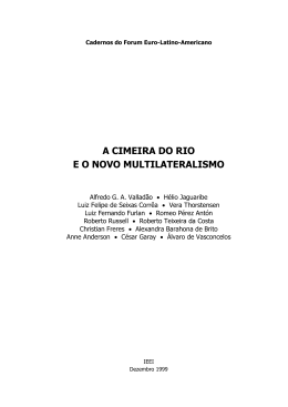 A Cimeira do Rio e o novo multilateralismo
