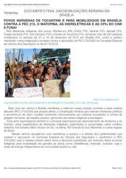 documento final das mobilizações indígena em brasília