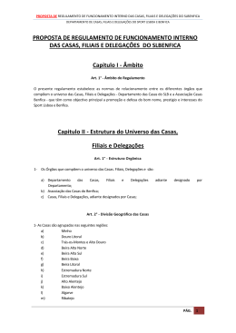 Regulamento Interno de funcionamento das Casas