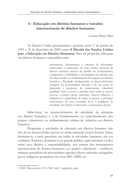 4 - Educa&ccedil;&atilde;o em direitos humanos e tratados internacionais de