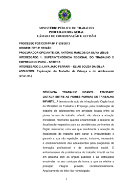 Processo PGT/CCR/nº 11538/2013 - Ministério Público do Trabalho