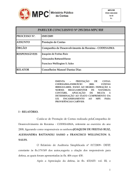 Page 1 MPC/RR PROC 0305/2009 Vol III FL. 1 PROCESSO Nº