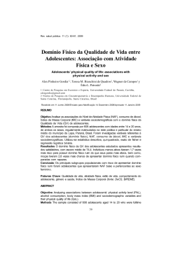 Dom&iacute;nio F&iacute;sico da Qualidade de Vida entre Adolescentes