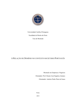 a rela&ccedil;&atilde;o de dom&iacute;nio no contexto societ&aacute;rio portugu&ecirc;s