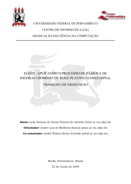 ELEGY: Aplicando o processo de F&aacute;brica de Jogos