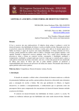 leitura e a escrita como forma de desenvolvimento