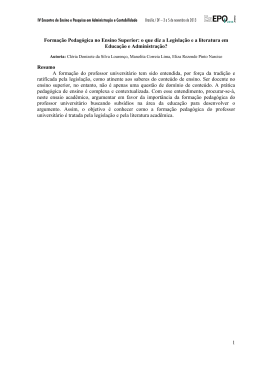 Forma&ccedil;&atilde;o Pedag&oacute;gica no Ensino Superior: o que diz a