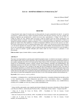 &aacute;guas dom&iacute;nio h&iacute;drico e publiciza&ccedil;&atilde;o