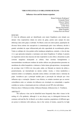 VIRUS INFLUENZA E O ORGANISMO HUMANO Influenza