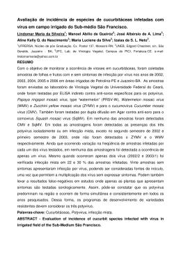 Avalia&ccedil;&atilde;o de incid&ecirc;ncia de esp&eacute;cies de cucurbit&aacute;ceas infetadas