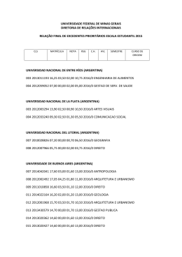 excedentes prioritários - Universidade Federal de Minas Gerais