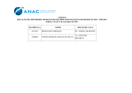 Anexo III &ndash; Processo Seletivo de Remo&ccedil;&atilde;o