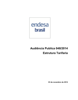 Audiência Publica 048/2014 Estrutura Tarifaria