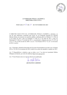 Portaria 5&ordm; bimestre - APO - Autoridade P&uacute;blica Ol&iacute;mpica