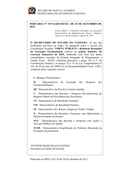 4&ordm; Bimestre - Secretaria de Estado da Fazenda