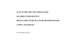 ITAÚ FUNDO MULTIPATROCINADO QUADRO COMPARATIVO