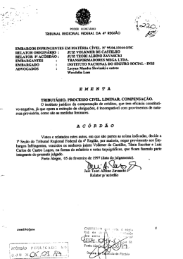 EMBARGOS INFRINGENTES EM MATÉRIA CÍVEL N` 95.04.10144