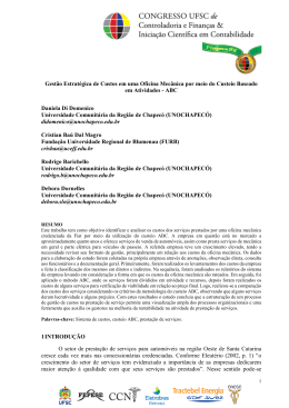 Gest&atilde;o Estrat&eacute;gica de Custos em uma Oficina Mec&acirc;nica por meio