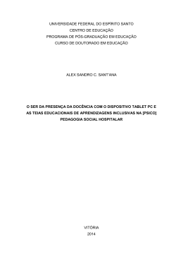 O ser da presença da docência com o dispositivo tablet PC e as