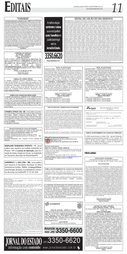 Clique aqui e confira a 1ª página de editais em PDF