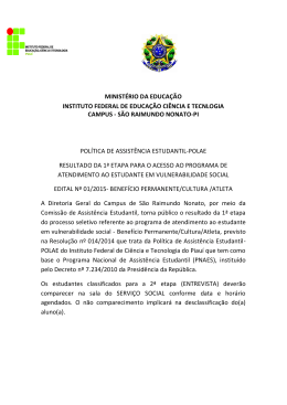 Resultado - Instituto Federal de Educa&ccedil;&atilde;o, Ci&ecirc;ncia e Tecnologia do