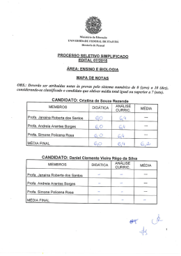 PROCESSO SELETIVO SIMPLIFICADO EDITAL 07/2015