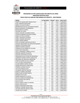 Resultado da Analise Preliminar do Projeto Doutorado