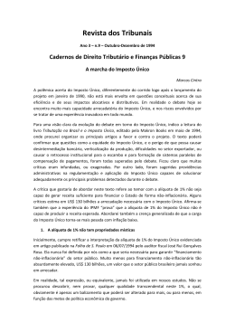 A marcha do Imposto Único - Revista dos tribunais