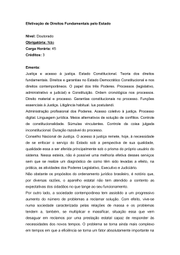 Efetiva&ccedil;&atilde;o de Direitos Fundamentais pelo Estado N&iacute;vel: Doutorado