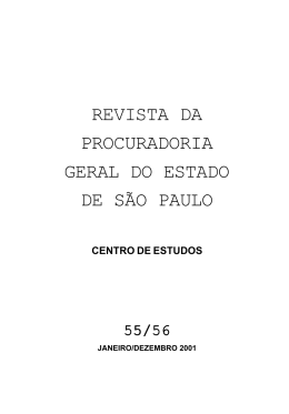 Janeiro/Dezembro 2001 n&ordm; 55/56 - Procuradoria Geral do Estado de