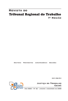 Revista do - Tribunal Regional do Trabalho 7&ordf; Regi&atilde;o