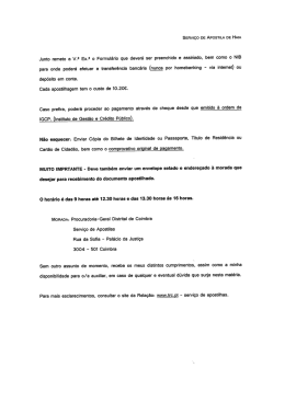 Junto remeto a V&Ecirc; Ex? o Formul&aacute;rio que dever&aacute; ser preenchido e