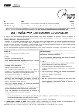 INSTRU&Ccedil;&Otilde;ES PARA ATENDIMENTO DIFERENCIADO