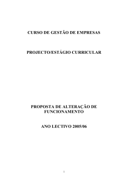 Disciplina Projecto_Regulamento