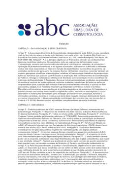 Estatuto - Associa&ccedil;&atilde;o Brasileira de Cosmetologia