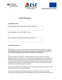 Projektvereinbarung in portugiesischer Sprache