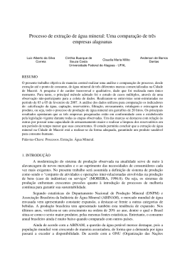Processo de extra&ccedil;&atilde;o de &aacute;gua mineral: Uma compara&ccedil;&atilde;o