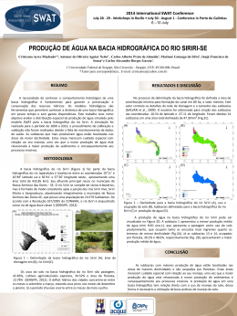 produ&ccedil;&atilde;o de &aacute;gua na bacia hidrogr&aacute;fica do rio siriri-se