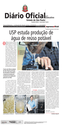 USP estuda produção de água de reúso potável