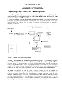 Etapa de Explora&ccedil;&atilde;o e Produ&ccedil;&atilde;o &ndash; efluentes gerados