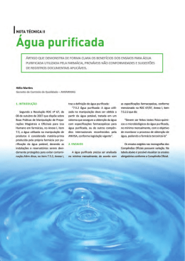 &aacute;gua purificada - Anfarmag - Associa&ccedil;&atilde;o Nacional de