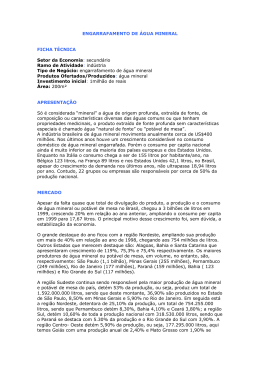 ENGARRAFAMENTO DE &Aacute;GUA MINERAL FICHA T&Eacute;CNICA Setor