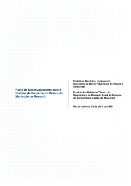 Diagn&oacute;stico da Situa&ccedil;&atilde;o Atual do Sistema de Saneamento B&aacute;sico