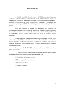 APRESENTA&Ccedil;&Atilde;O A Unidade Setorial de Controle Interno