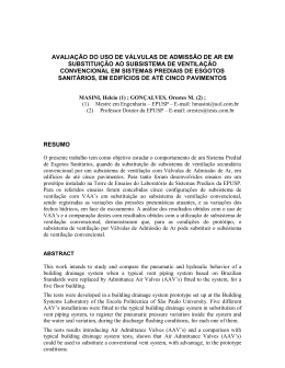 avalia&ccedil;&atilde;o do uso de v&aacute;lvulas de admiss&atilde;o de ar em substitui&ccedil;&atilde;o ao