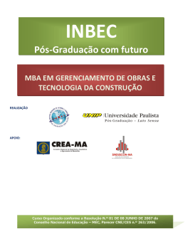 INBEC - Sindicato das Ind&uacute;strias da Constru&ccedil;&atilde;o Civil do Estado do